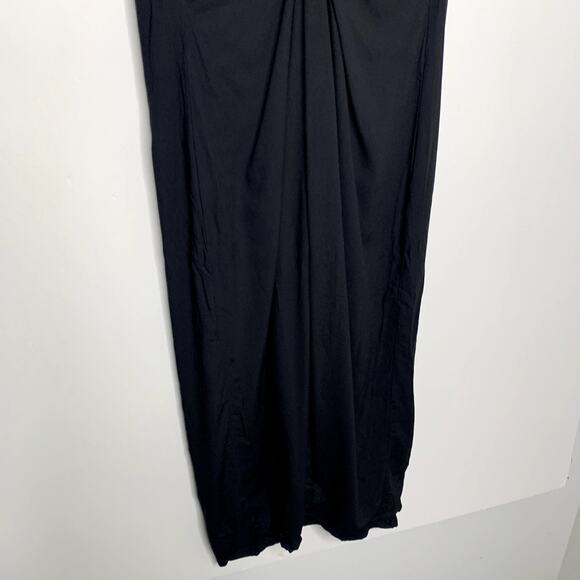 Pampelone Giselle Midi Dress Black Plunge Neck Front Twist Womens Small New - Picture 6 of 16